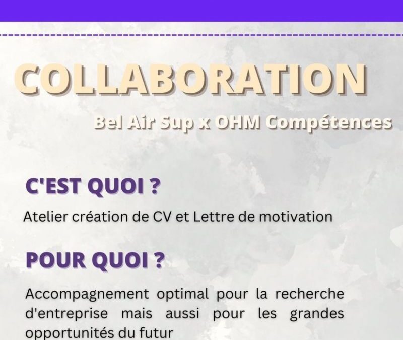 Collaboration Ohm Compétences et le CFA Belairsup